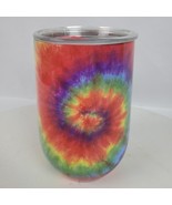 Vintage Hippie Tie Dye Style Travel Drink Mug 5 In Tall x 3.5 In Round - $20.57