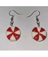 Peppermint Candy Earrings Silver Wire Candy Christmas - £6.72 GBP