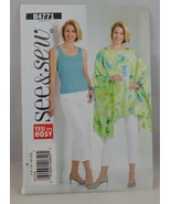 See &amp; Sew B4771 capris tank &amp; poncho plus size 14-20 - $12.14 CAD