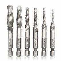 Mesee 6 Pieces Drill Tap Combination Bit Set, 1/4&#39;&#39; Hex Shank Hss Deburr - £23.08 GBP