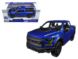 2017 Ford Raptor Pickup Truck Blue Metallic 1/24 Diecast Model Car by Maisto - £40.97 GBP
