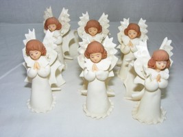 Vintage 3&quot; Praying Angel Cherub Napkin Rings Set of 6 - $367.38 MXN