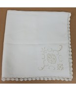 Vintage Farmhouse Lace &amp; Cutouts 22x21 Inch Table Cloth Runner - $16.83