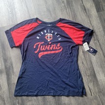 Genuine MLB Merchandise Blue Red Minnesota Twins Baseball Tee Top XXL Wo... - £13.99 GBP