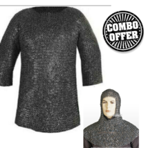 Chainmail Flat Riveted With Flat Washer 9 mm Large Size Full sleeve shirt - £240.68 GBP