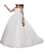 Fairy Girl Flower Dress, Lace Tulle Junior Bridesmaid Dress, Wedding Bal... - $607.77 MXN