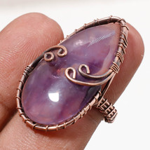 African Amethyst Gemstone Fashion Ethnic Copper Wire Wrap Ring Jewelry 7&quot; SA 421 - £5.13 GBP