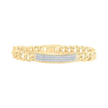 14kt Yellow Gold Mens Round Diamond 8.5-inch Cuban Link Bracelet 1-1/2 Cttw - £5,939.58 GBP