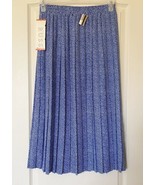 Russ Women&#39;s Elastic Waist 14 Blue, White Polka Dots Satin Pleated Skirt... - £25.02 GBP