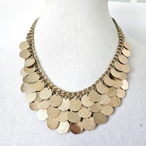 Gold Tone Multi Disk Waterfall Necklace - £18.31 GBP