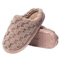 Brown EVA Slippers for Men and Women Plush Faux Fur, Quiet Sole, Memory Foam - £9.49 GBP