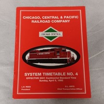 Chicago Central &amp; Pacific Railroad System Timetable 1992 No 4 20 Pages - £13.32 GBP