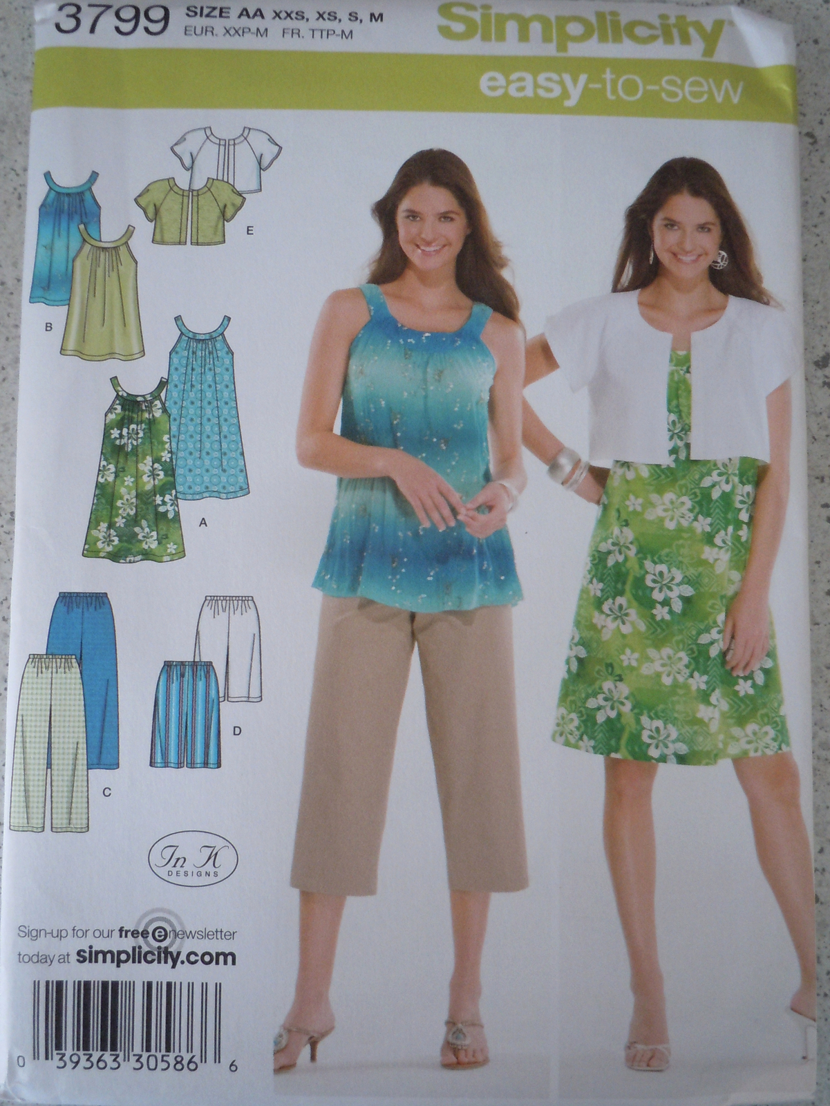 Simplicity Miss Dress Tunic Cropped Pants Shirt Jacket Size XXS-M #3799 ... - $4.99