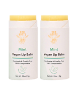 Mint Scent Lip Balm 2 Pack - Organic and Vegan Lip Moisturizer - Cruelty... - £16.98 GBP