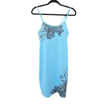 Athleta Shorebreak Swim Dress Teal Paisley Adjustable Shelf Bra Spaghett... - £20.45 GBP