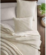 Oake Faux Embroidery Geo Stitch 100% Cotton Coverlet, Full-Queen, IVORY - €87,47 EUR