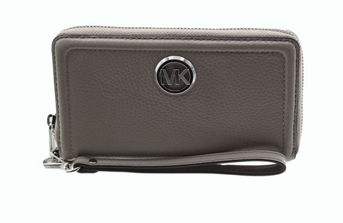 Wallet Michael Kors  Fulton Large Flat Leather Phone Case Wristlet Gray/... - $64.35