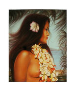 &quot;Hawaiian Beauty #1&quot; (Woman w/ White Lei) By Anthony Sidoni Signed Oil P... - $9,653.58 CAD