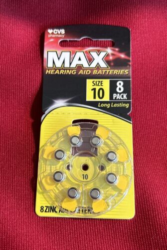 8 pack Max Hearing Aid Batteries Size-10  Exp 6/2027 Lot Bat2 - $4.99