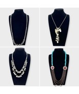 LOT of 4 vintage necklaces costume jewelry beaded pearl pendant Chico’s ... - $47.86 CAD