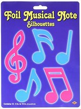 Beistle 57117 Embossed Foil Musical Note Silhouettes, 5-Inch-10-Inch, 12-Pack - £7.95 GBP