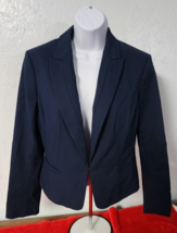 Ann Taylor Women’s Navy Blue Blazer 6 with Black Buttons Lined Professional Look - $33.24