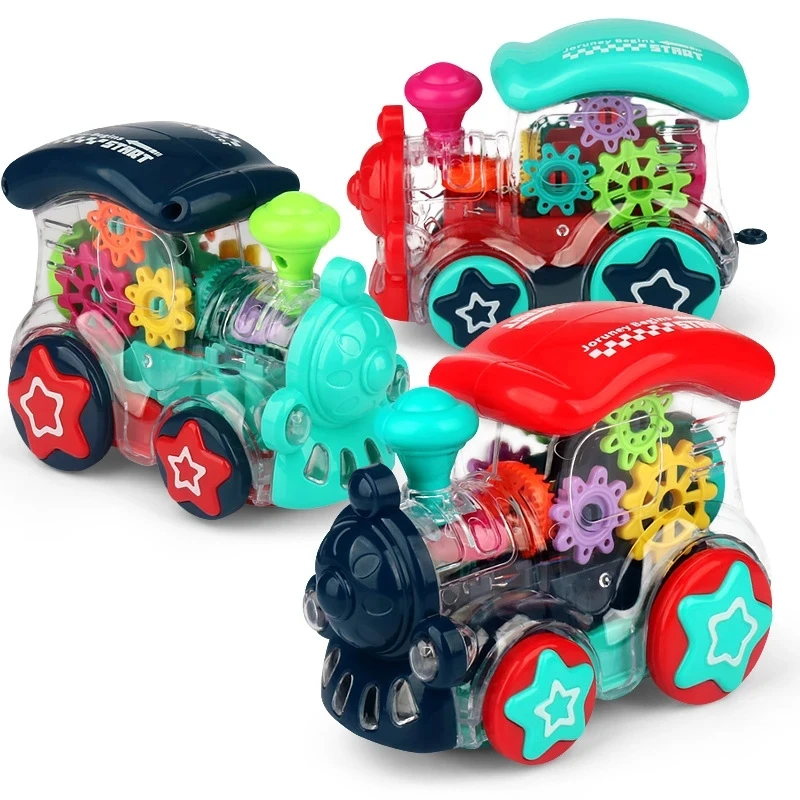 Cute Electronic Transparent Music Gear Train Car Musical Led Light Early - £19.22 GBP