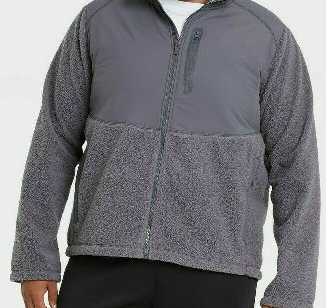 All In Motion™ ~ Men&#39;s Small ~ Gray ~ Nylon/Sherpa ~ Full Zip Jacket ~ 3... - $40.00