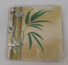 Ideal Home Range Cocktail Napkins 20 Count 3 Ply Paper 10X10&quot; Bamboo Cane &amp; Leaf - £7.90 GBP