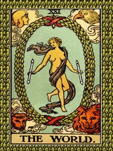 Decoration Poster from Vintage Tarot Card.The World.Mystic Wall Decor.11420 - £13.39 GBP+