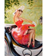 24x36 inches Gil Elvgren style  stretched Oil Painting Canvas Art Wall D... - £187.86 GBP