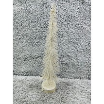 White Glittered Small Spikey Christmas Tree Holiday Home Decor 17.5&quot;X3.5&quot; - $17.97