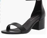 Amazon Essentials Women&#39;s Two Strap Heeled Sandal~Black, Size 7.5W  Nola... - £15.66 GBP