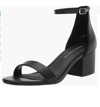 Amazon Essentials Women&#39;s Two Strap Heeled Sandal~Black, Size 7.5W  Nola... - £15.92 GBP