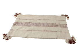 Throw Pillow Covers Maroon &amp; White Stripes Hand-Woven Rectangular Waist - £11.29 GBP