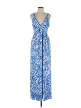 NWT Lilly Pulitzer Serena V-neck Maxi in Blue Tang Flocking Fabulous Dre... - £108.54 GBP