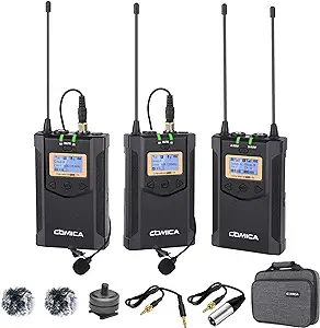 Wireless Lavalier Microphone, with Carrying Bag,Comica CVM-WM100 PLUS UH... - $294.99