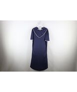 Vtg 70s Country Primitive Womens 16 Polka Dot Lace Trim Prairie Knit Dre... - $719.71 MXN