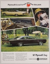 1967 Print Ad The &#39;67 Plymouth Sport Fury 2-Door Luxury Lightning Cars - $17.08