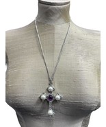 Beautiful Sarah Coventry Large Cross Pendant Necklace - $14.84