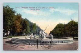 Thompson Fountain 11th and J Street View Lincoln Nebraska 1911 DB Postcard P12 - £3.32 GBP