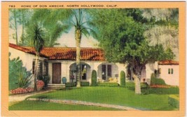 Postcard Home Of Don Ameche North Hollywood California - £2.36 GBP