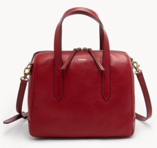 Fossil Sydney Satchel Dark Red Leather Crossbody Handbag SHB3029627 NWT $180 FS - £95.54 GBP