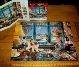 Jigsaw Puzzle 750 Pieces Cats Playing On A Puzzlers Desk At Beach House Complete - £11.07 GBP