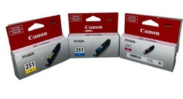 Lot of 3 Genuine Canon Pixma 251C 251Y 251M Color Ink Cartridges New~ Se... - $442.19 MXN
