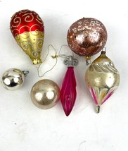 VTG Lot of 6 Mercury Holidays Ornaments Christmas Gold Red  - £14.78 GBP