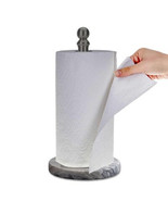 Black Paper Towel Holder Countertop with Heavy Marble Base, Standing Pap... - $105.29