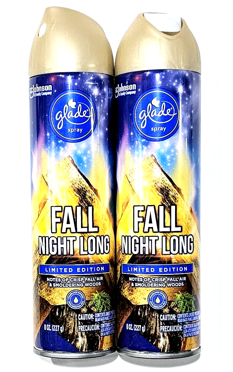 2 Pack Glade Fall Night Long Crisp Fall Air Smoldering Woods Air Freshen... - $19.99
