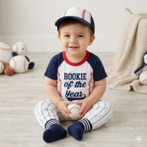 First Birthday Rookie Of The Year Baby Boy Outfit Pants Hat &amp; Socks - $25.00+