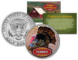 TURKEY * Collectible Farm Animals * JFK Kennedy Half Dollar US Colorized... - £6.73 GBP
